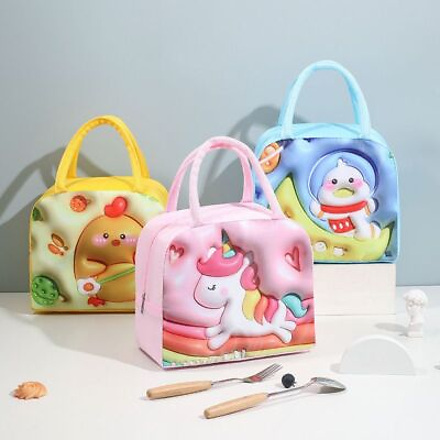 #ad Insulated Thermal Food Portable Lunch Box 3D Cartoon Bag Functional Food Picnic $14.65