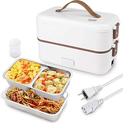 #ad #ad Double layer Lunch Box Food Container Portable Heating Insulation Dinnerware $128.36