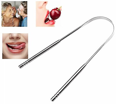 #ad Tongue Scraper Cleaner Stainless Steel Bad Breath for Dental Oral Care Tool $3.59