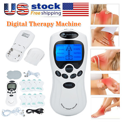 8 Mode Electric Pulse Massager Machine Muscle Stimulator Therapy Pain Relief New $17.98
