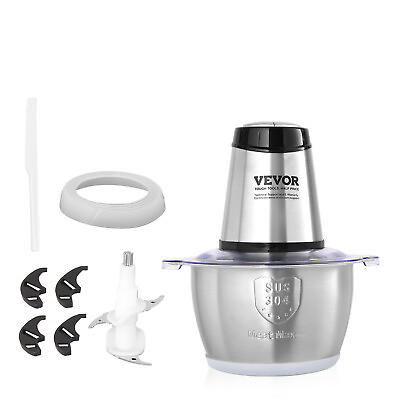 VEVOR Electric Food Chopper Processor 8 Cup Stainless Steel Bowl Meat Grinder $30.99