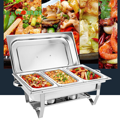 Chafing Dish Buffet Food Pan Set Stainless Steel Catering Food Warmer 3*3L $55.00