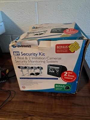 #ad Swann Security Kit 2 Real amp; 2 Imitation Cameras Security Monitoring System $47.50