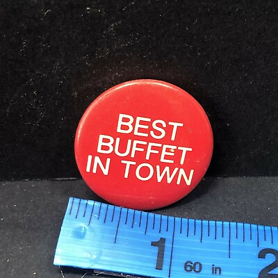 #ad #ad Best Buffet in Town Red Vintage Button Pin $19.99