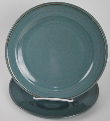 #ad Pottery Barn Salad Plates 8.75quot; Pretty Sage color Glaze Set of Two $22.45