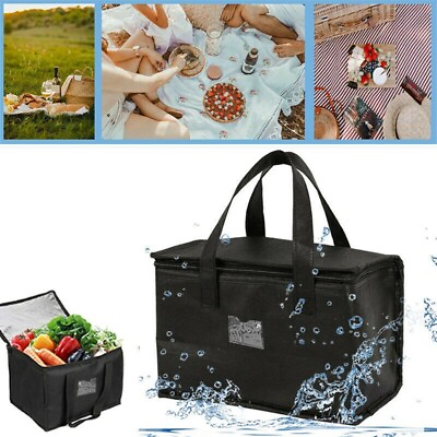 2* Food Insulated Bags Pizza Takeaway Thermal Warm Cold Bag Ruck Picnic Box $14.25