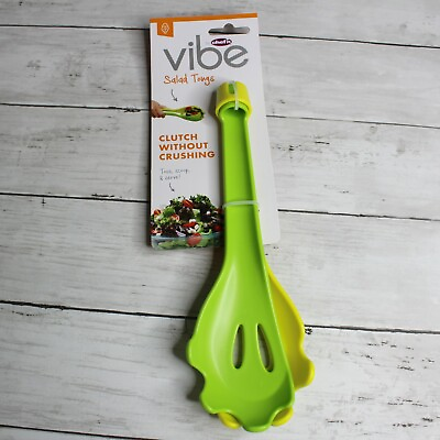 #ad #ad Vibe Salad Serving Tongs Green Yellow Utensil Set Kitchen Gadget $12.99