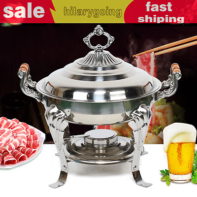 #ad Chafing Dish Buffet Set Round Chafer w Pans amp; Fuel Holder for Catering Buffet $53.85