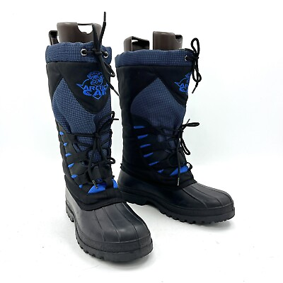 #ad Arctic Cat Black Blue Winter Snow Boots Men#x27;s Size 9 $83.99