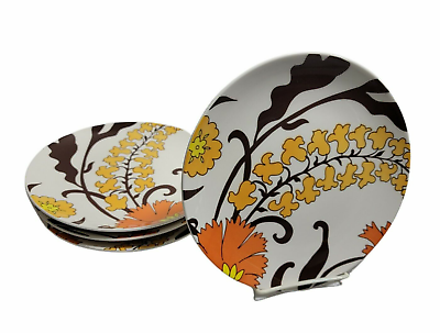#ad Pottery Barn Plates Harvest Fall Autumn Flowers Leaves Salad Sandwich Set of 4 $6.99