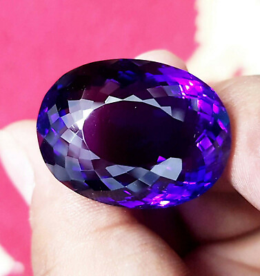 Loose Gemstone Certified 58 Ct Natural Purple Amethyst Oval Shape $22.95
