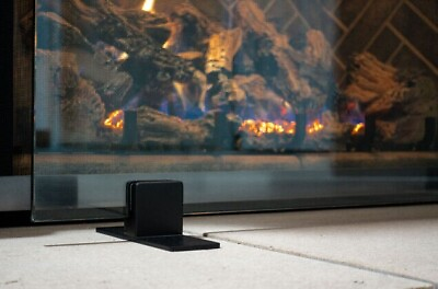 AMS Fireplace Frameless Glass Fireplace Screen Black Feet Feet Only Set of 2 $149.99