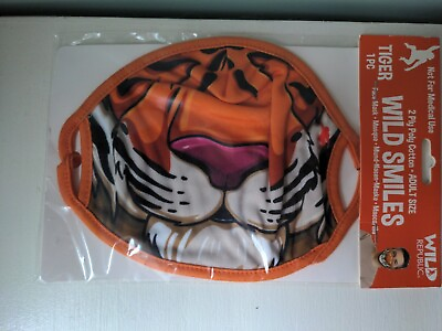 Wild Republic Adult Tiger theme cotton poly Face Mask Brand new $5.00