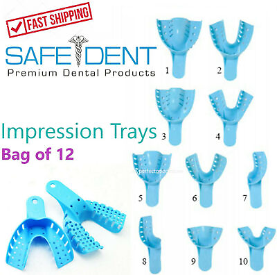 #ad Dental Impression Trays Perforated Plastic Disposable CHOOSE SIZE 12 Trays Bag $6.75