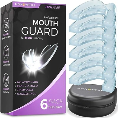 #ad Mouth Guard for Grinding Teeth 6 Pack 1 Size for Heavy Grinding Comfortable $20.34