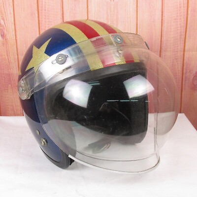 #ad SHOEI Open Face Helmet LYO13519 Stars amp; Stripes with Shield Used SHOEI Helmet $408.86