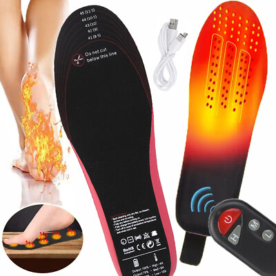 #ad Rechargeable Electric Heated Shoe Insoles Sock Foot Pads Warmer Insole Heater $36.99