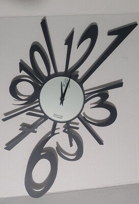 ARTI E MESTIERI Made in Italy Big Bang Wall Clock Black with Frosted Glass $100.00