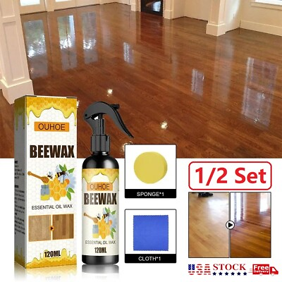 #ad #ad 1 2x Furniture Beeswax Spray Wood Polish Furniture Care with Natural Cleaner USA $9.80