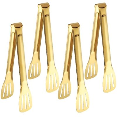 #ad 4 PCS Serving Tongs Gold Tongs 9 Inch Serving Utensils Stainless Steel Servin... $23.20