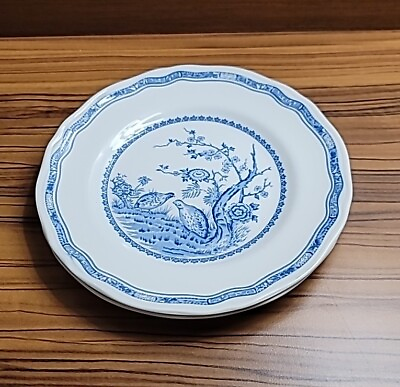 #ad Lot of Two 2 Vintage Mason#x27;s Quail Blue and White Salad Salad Plate England $26.99