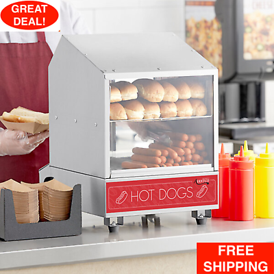 #ad Commercial Machine Bun Food Electric Hot Dog Steamer Warmer 175 Dog 40 Bun New $241.99