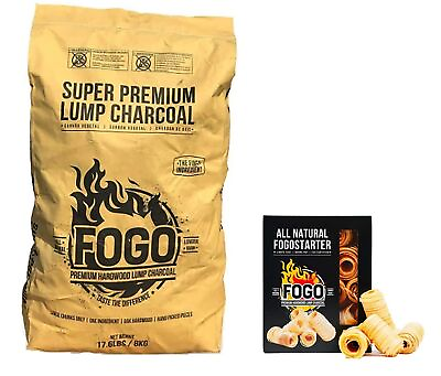 #ad FOGO Super Premium Hardwood Lump Charcoal Natural Large Sized Lump Charcoal... $101.19