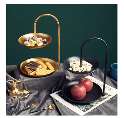 Nordic Metal 2 Tier Fruit Rack Holder Stand Dessert Display Buffet Table Decor AU $57.04
