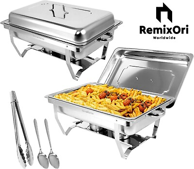 #ad 2 Pack 8QT Chafing Dish Buffet Set Stainless Steel Food Warmer Catering Chafer $58.00
