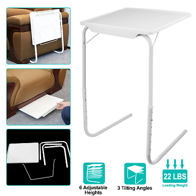 Foldable Table Adjustable TV Tray Laptop Desk Sofa Bed Side Dinner Tray Portable $28.99
