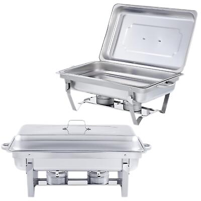 2 Packs 8 Quart Stainless Steel Chafing Dish Buffet Trays Chafer With Warmer $83.21