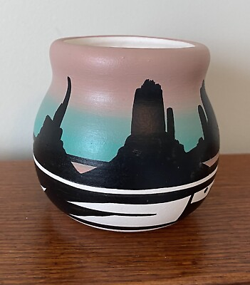 #ad Native American Cedar Mesa Signed Pottery High Plateau Desert Mountain Colorful $18.97