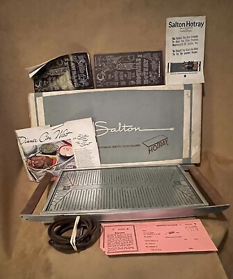 #ad Vintage 1950s SALTON Electric Food Warmer Tray Hot Plate #H 120 Box amp; Manual $27.00