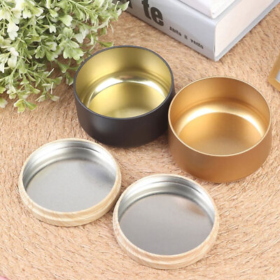 #ad 2 PCS Tea Canister with Lid Food Candles Belly Storage Jar Candy Big $10.44
