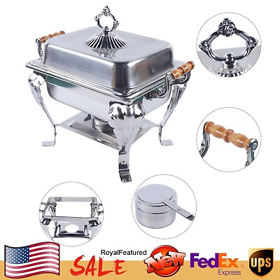 #ad Chafing Dish Set Stainless Steel Chafer Buffet Food Warmer Container Silver $52.88