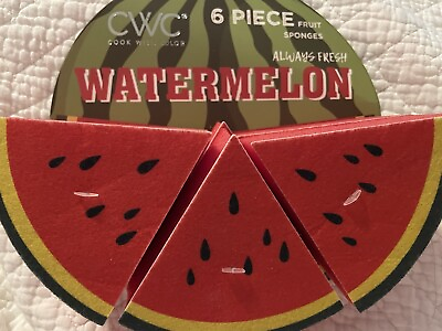 #ad CWC 6 Dish Cleaning Red Sliced Watermelon Fruit Sponges Always Fresh Cleaner $14.00