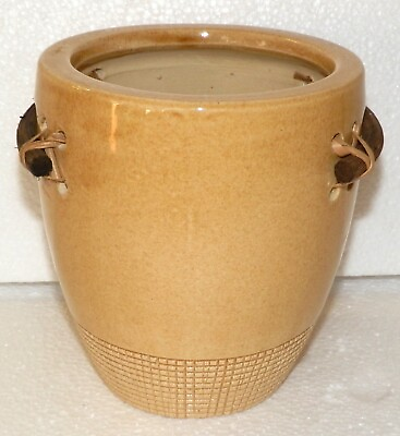 #ad #ad Norcal Pottery Rustic Vase Wooden Handles Brown Checker Base 5.75quot; $19.95
