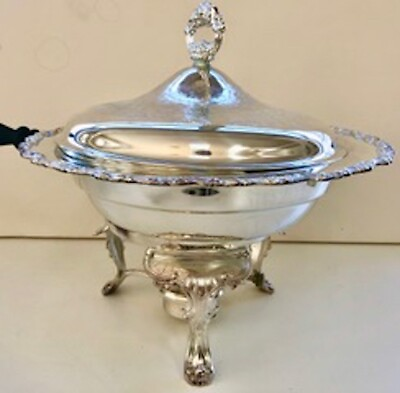 #ad Vintage Oneida Royal Provincial Chafing Dish With Stand Fuel Burner amp; More $250.00