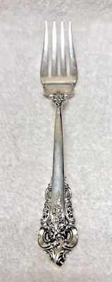 #ad Wallace Grande Baroque Sterling Silver Cold Meat Serving Fork 8 1 8 inch 85 Gram $105.00