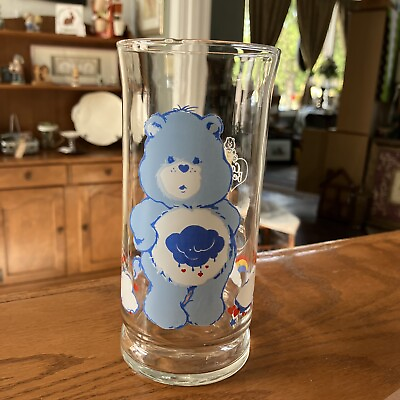 Vintage 1983 Care Bears GRUMPY Bear 6” Drinking Glass Pizza Hut Limited Edition $10.50