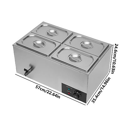 #ad Commercial Food Warmer Full Pan Electric Steam Table Stainless Steel Bain $138.02