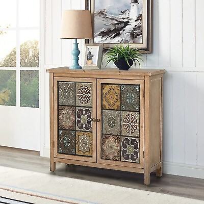 PHI VILLA Accent Storage Cabinet with Doors Buffet Sideboard Entryway Cabinet $199.99