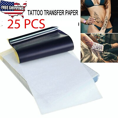 25PCS Tattoo Transfer Paper Stencil Carbon Thermal Tracing Hectograph Sheets $6.69