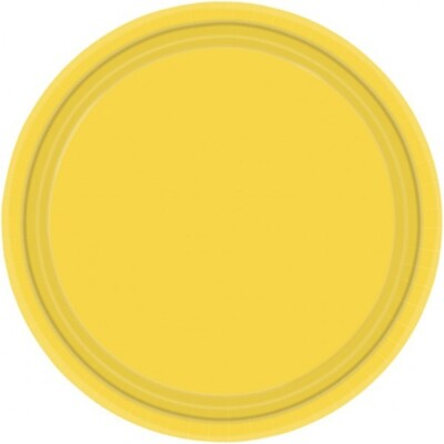 Yellow Disposable Paper Plates for BBQ#x27;s Buffet#x27;s Picnic#x27;s Party Supplies GBP 2.79