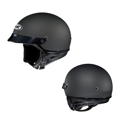 #ad HJC CS 2N Flat Black Mens Motorcycle Half Helmet $44.18