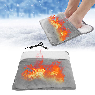 #ad Electric Heating Foot Warmer Pad USB Foot Heating Pad Winter Feet Warmer HR6 $16.22