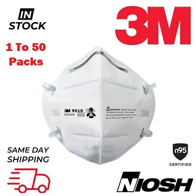 3M 9010 N95 Protective DISPOSABLE Face Mask NIOSH CDC Approved Respirator $4.50