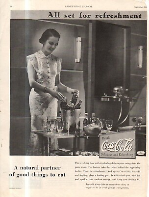 #ad #ad 1934 Coca Cola Original ad a buffet in the game room Scarce $15.60
