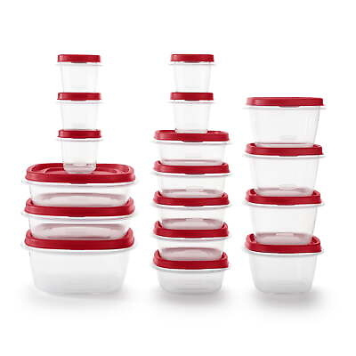#ad #ad Rubbermaid 34 Pc Food Storage Set Easy Find Lid Red $27.56