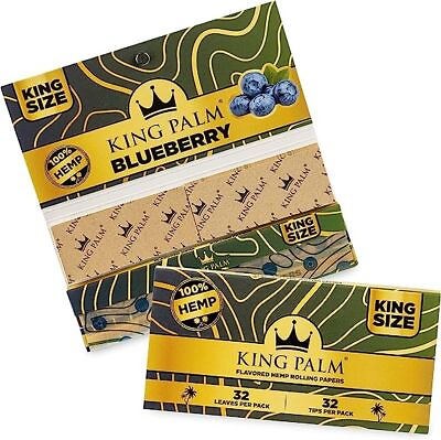 #ad #ad King Palm Flavored Rolling Papers and Tips 32 Papers amp; 32 Tips Blueberry $8.99